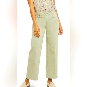 NYDJ Women’s Teresa Wide Leg Ankle Jeans Green Bamboo Size 12 NWT Retail $109